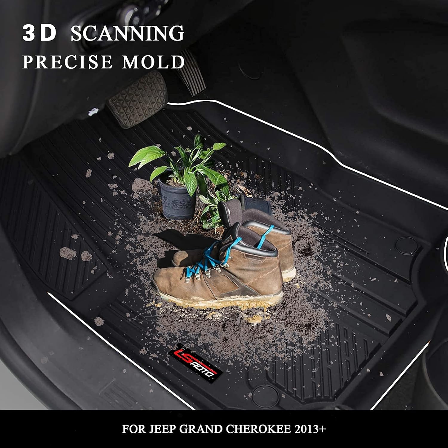 Black TPE All Weather Floor Liners for Chevrolet Equinox 2018-2021 Q442