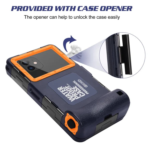 Waterproof Protective Case for Phones Up to 6.9 Inch with Lanyard T249736