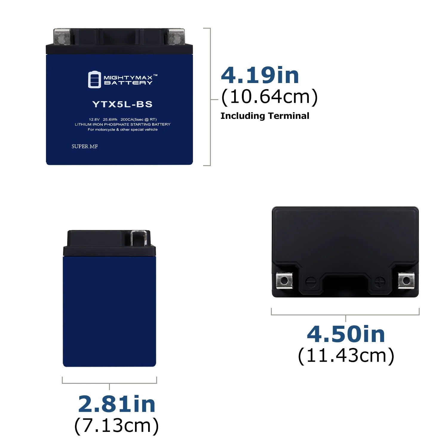 YTX5L-BS Lithium Replacement Battery 4 Pack R5424