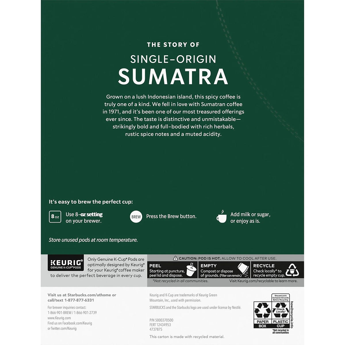 Sumatra Single-Serve Coffee K-Cup, Carton Of 24 L522054