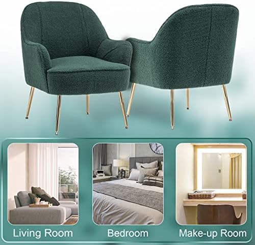 Yellow Teddy Velvet Accent Barrel Chair with Golden Adjustable Legs X54344