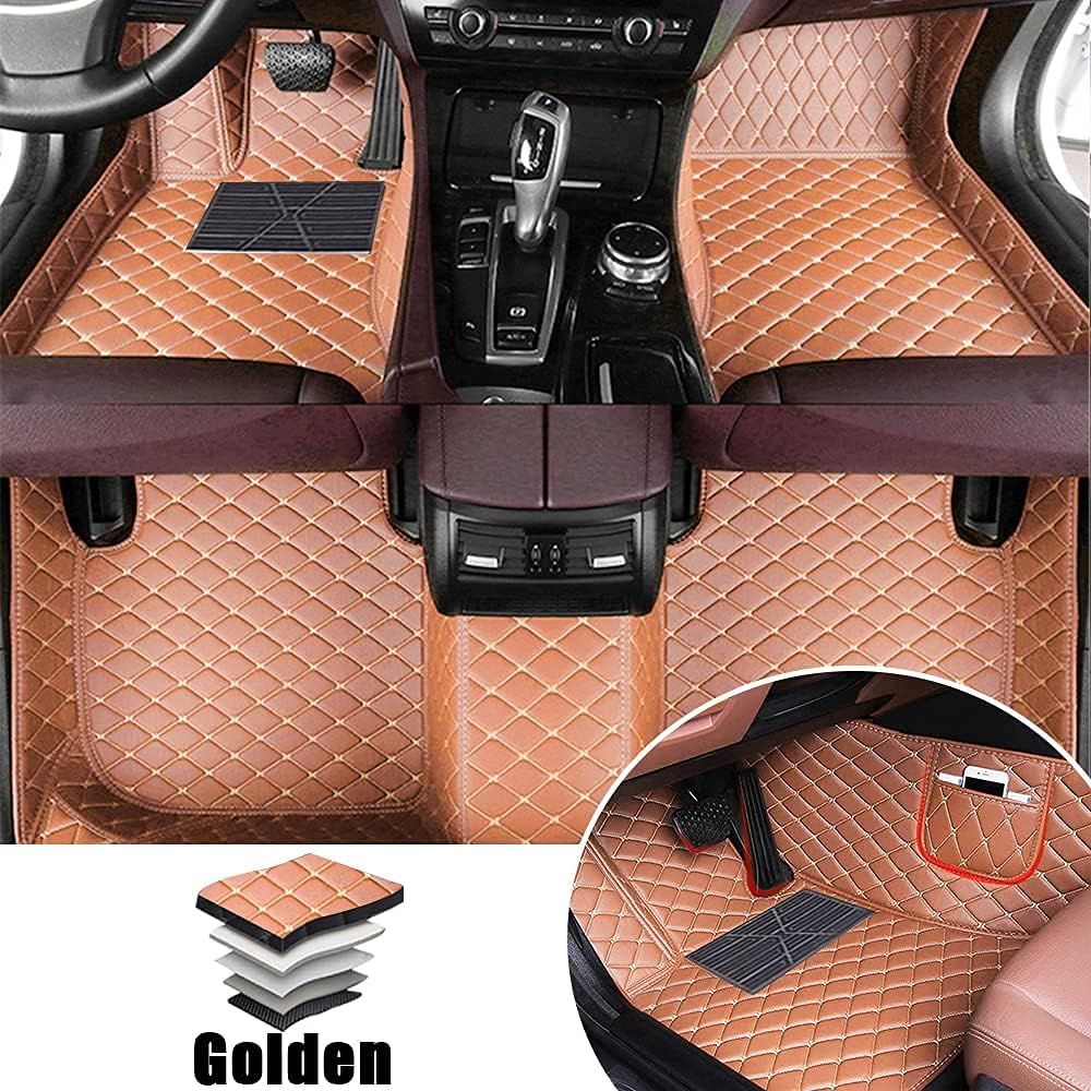 Blue Leather Car Floor Mats for VNL 670 Front & Rear Full Coverage Liner/Set I5965