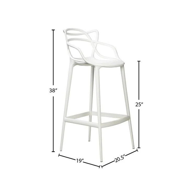 White Molded Counter Stool V16628