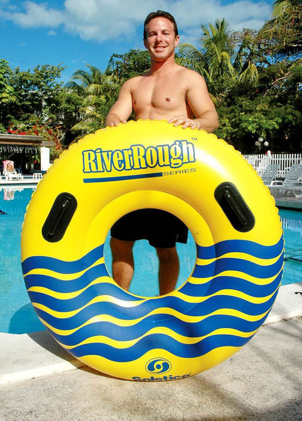 2 NEW Swimline 17035ST Swimming Pool River Rough 48" Heavy Duty Floating Tubes D67744