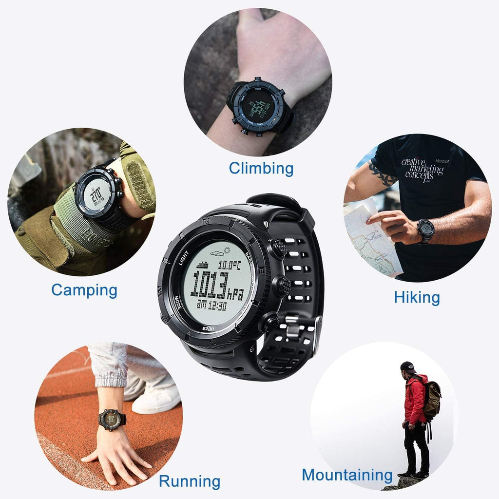 Digital Watch Altimeter Barometer Compass Outdoor Hiking Watch H620859