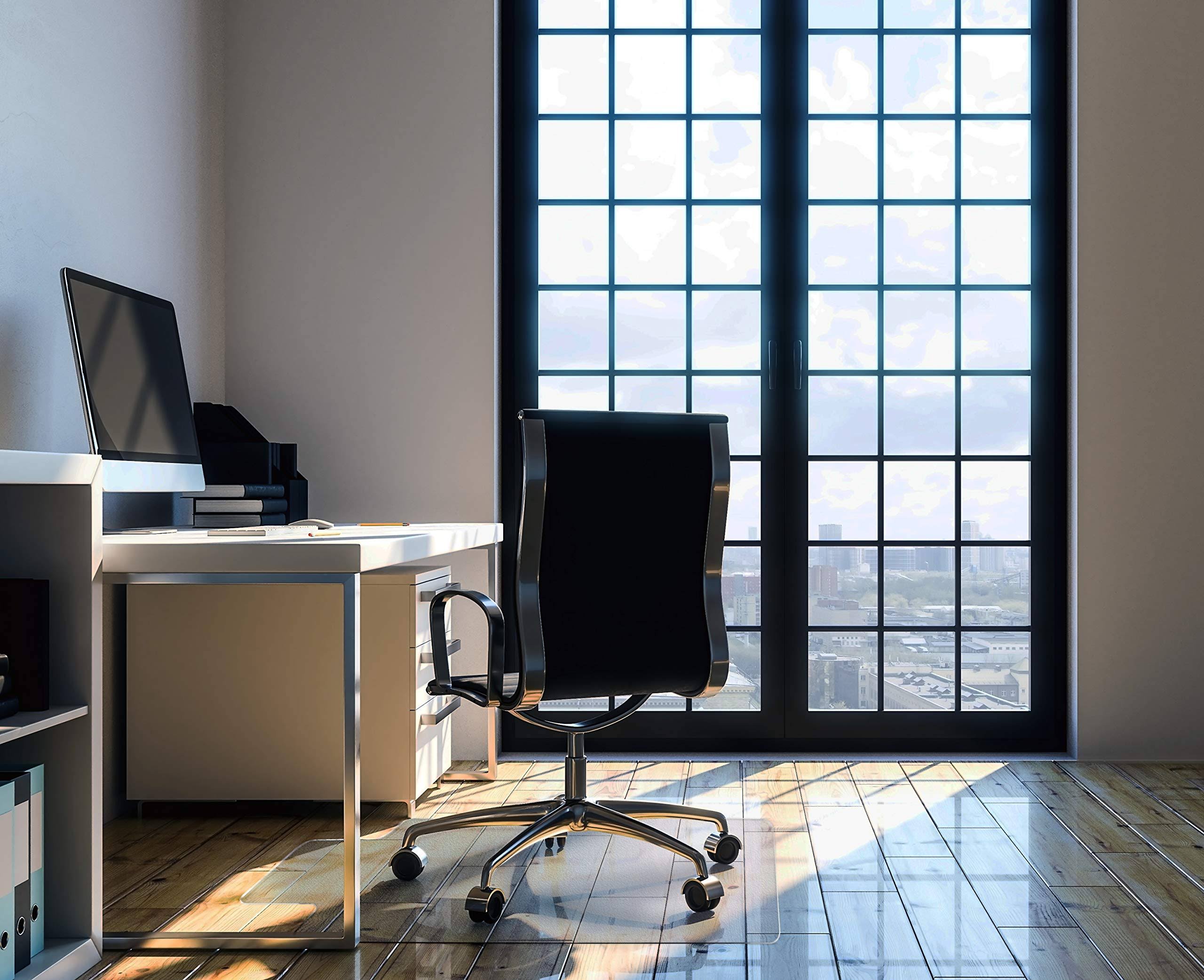 Clear Rectangular Polycarbonate Chair Mat for Hard Floors F683