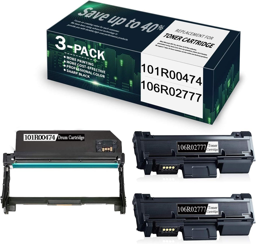 3 - Pack (2 Toner Cartridge + 1 Drum) Compatible Toner Cartridge & Drum Replacement for Xerox Phaser 3260 Printer D477840