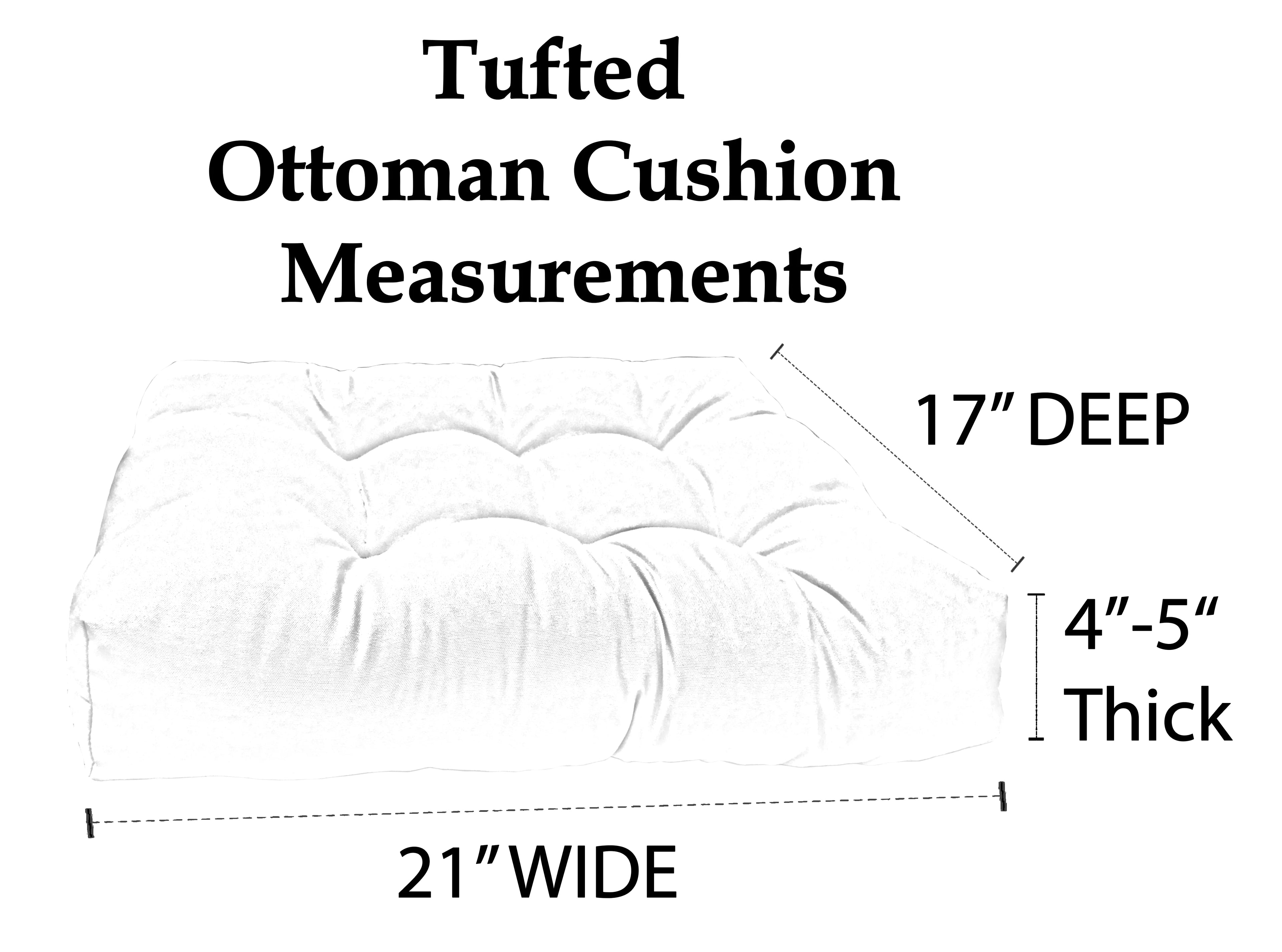 Canvas Sunflower Yellow Tufted Ottoman Replacement Cushion E7810