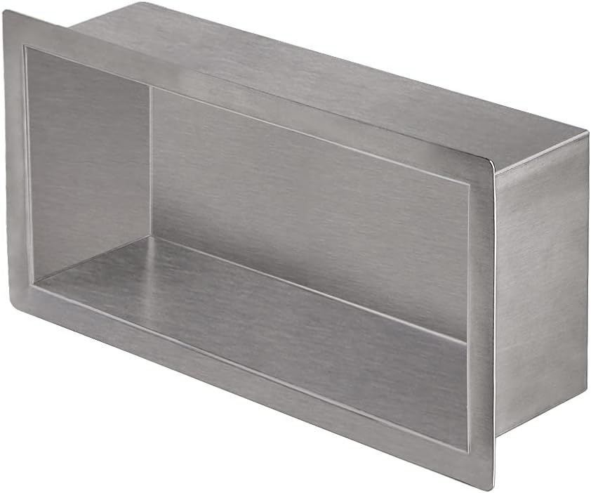 24x12 Brushed Stainless Steel Recessed Shower Shelf B80988