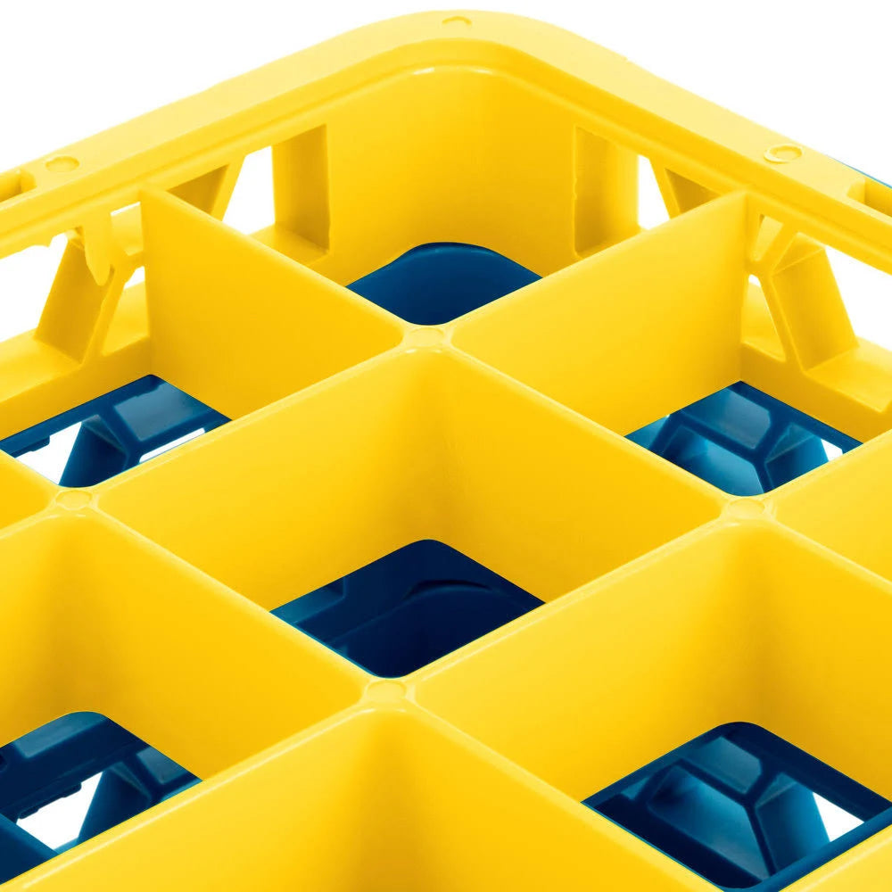 36 Compartment Yellow Glass Rack with 4 Extenders J380239