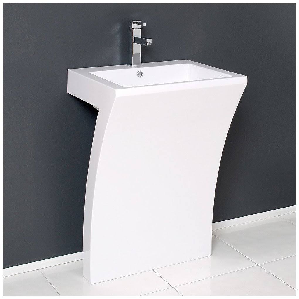 White Pedestal Sink X596905