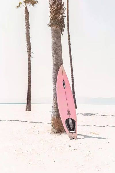 Pink Surf Board Photograph Print, Black Framed Paper, 32x22 H x 24x22 W x 1x22 D, Matte K2592