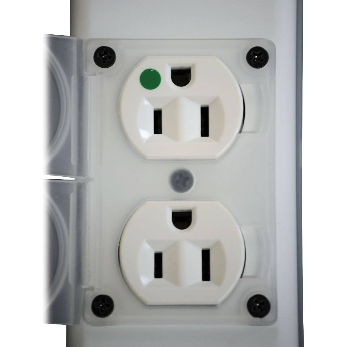 Metal 4 Outlet Surge Protector Power Strip J5528