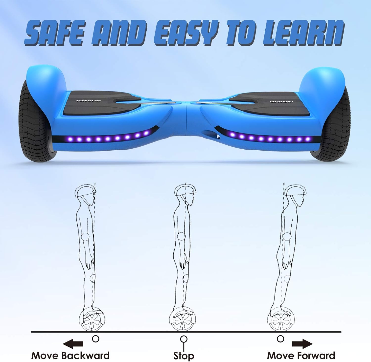 6.5 Inch Two-Wheel Hoverboard with Bluetooth and Lights G723457