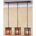 Bronze 3 Light In-Line Double T-Bar Overlay M60577