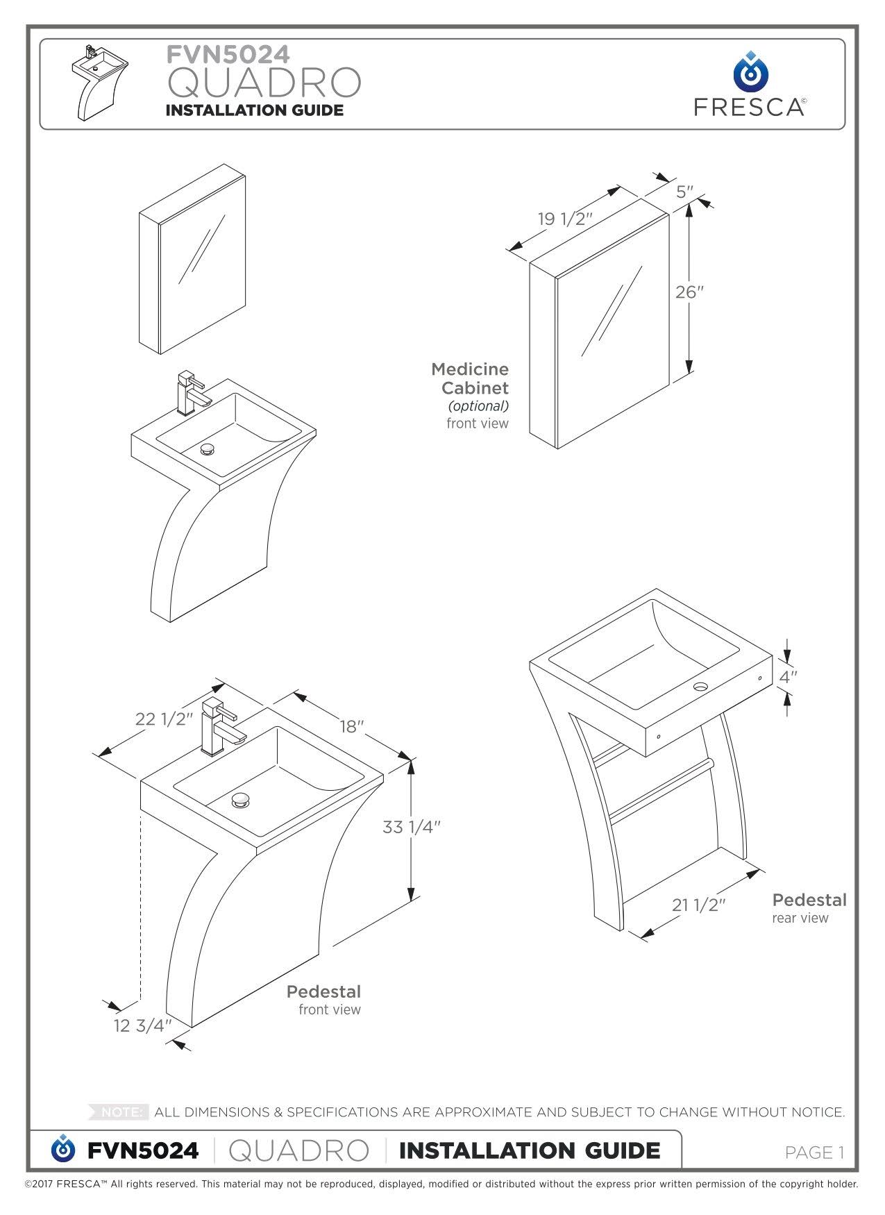 White Pedestal Sink X596905