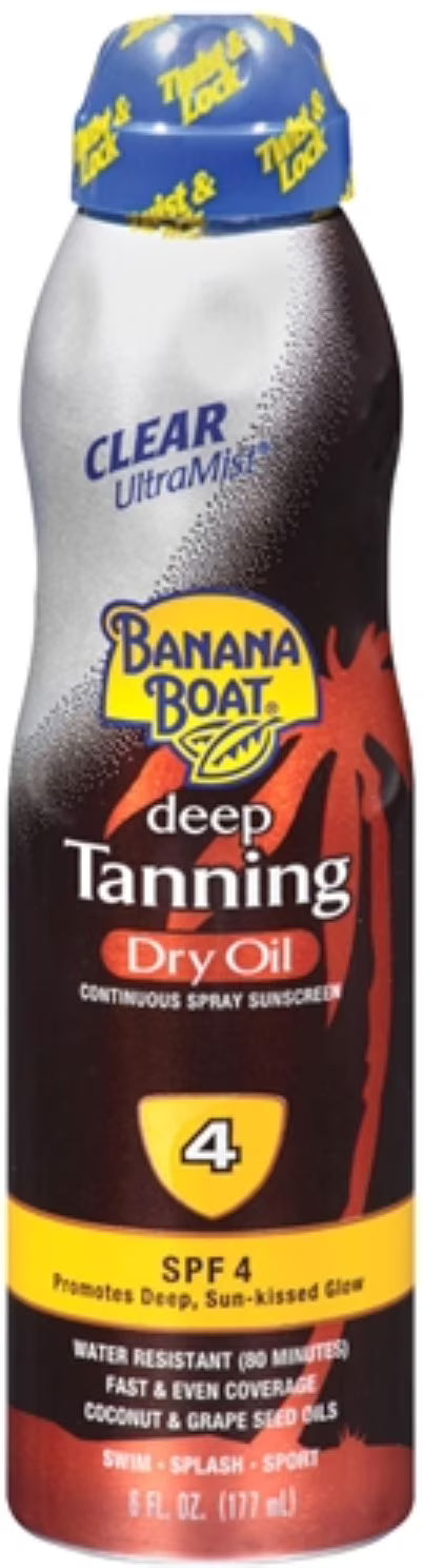 UltraMist Continuous Spray Sunscreen, Deep Tanning Dry Oil, SPF 4, 6 oz (Pack of 6) K335