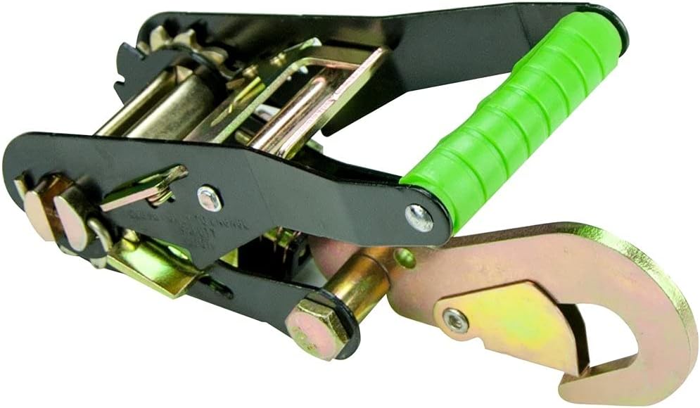 Ratchet Buckle with Snap Hook, 2 Inch Wide, High-Viz, 4 Pack Q811461