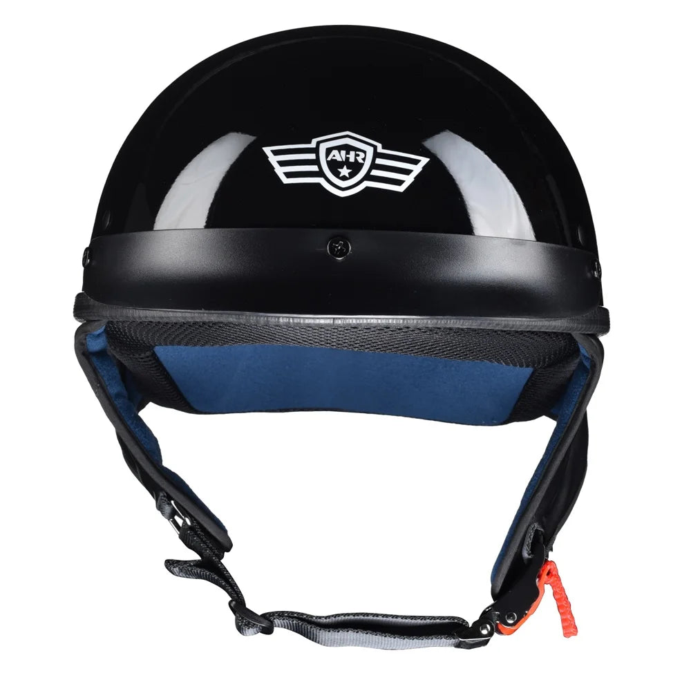High Gloss Black Motorcycle Half Face Helmet G75046
