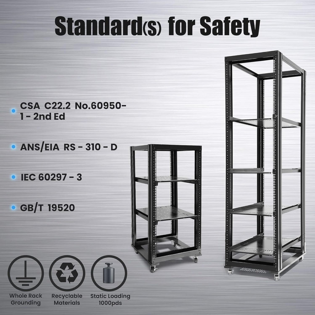 22U 4 Post Open Frame 19inch Server Rack 31" Deep J447