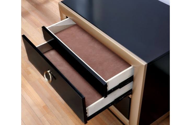 Black and Gold Night Stand G283