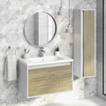 Toasted Oak Bathroom Vanity Cabinet with Ceramic Sink W2372