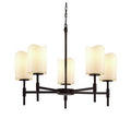 5-Light Shaded Chandelier Brushed Nickel Cream U579501