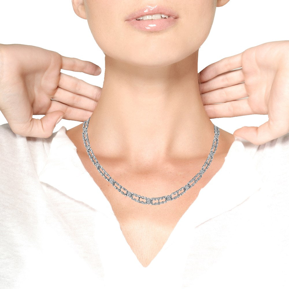 14K White Gold Diamond Choker Necklace R983356