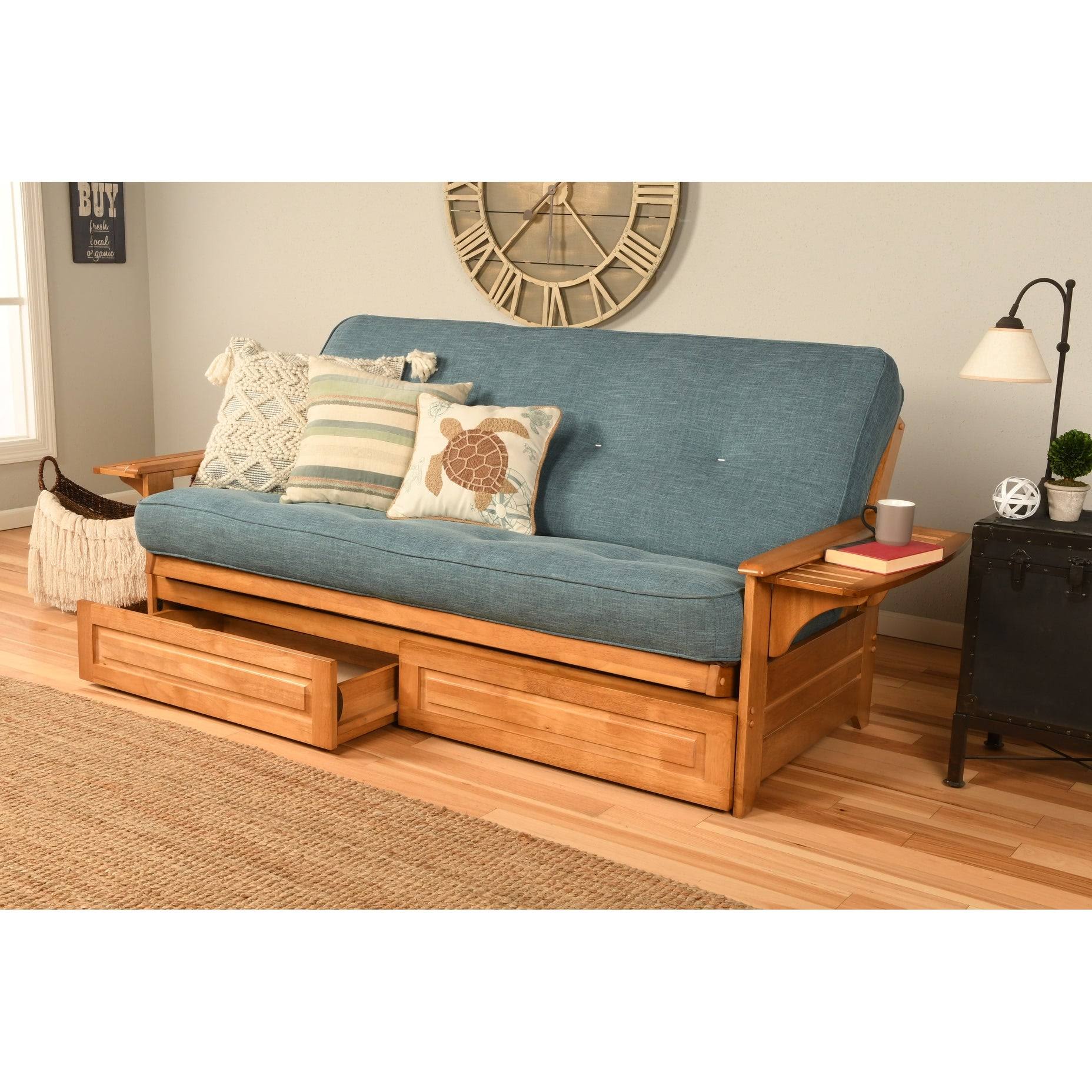 Butternut Futon Set with Storage Drawers and Mattress U968973