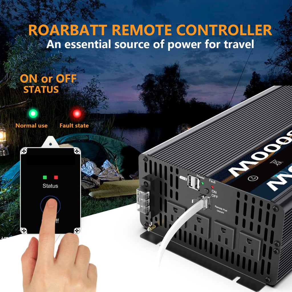 4000Watt 12V DC to AC 110V 120V Peak Power 8000Watt Power Inverter with Remote Control 4 AC Outlets and Dual USB Port K489228