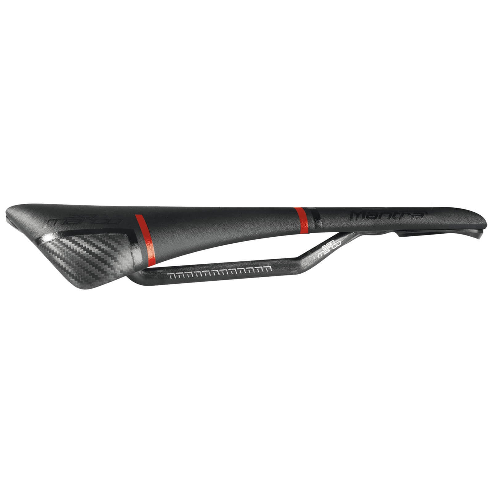 Black/Red Full-Fit Carbon Saddle P932550