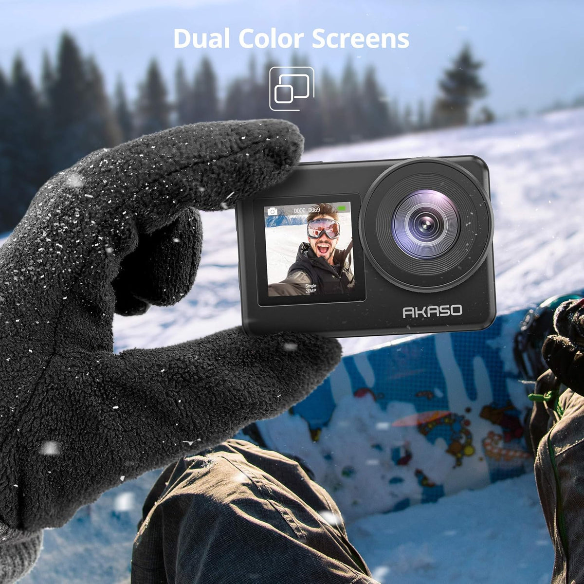 4K30FPS 20MP WiFi Action Camera with Touch Screen IPX8 Waterproof Camera EIS 2.0 External Mic with 2X 1350mAh Batteries Z450