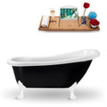 Black Clawfoot Tub and Tray with External Drain M832927