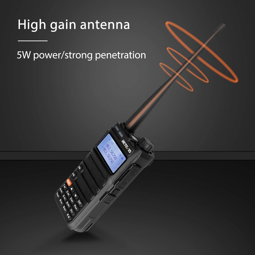 5W GMRS Radio Handheld Two Way Radio Walkie Talkies with Speak Mic, NOAA, USB-C (2 Pack) B8023