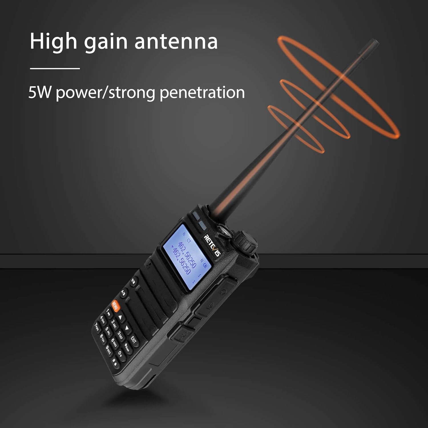 5W GMRS Radio Handheld Two Way Radio Walkie Talkies with Speak Mic, NOAA, USB-C (2 Pack) B8023
