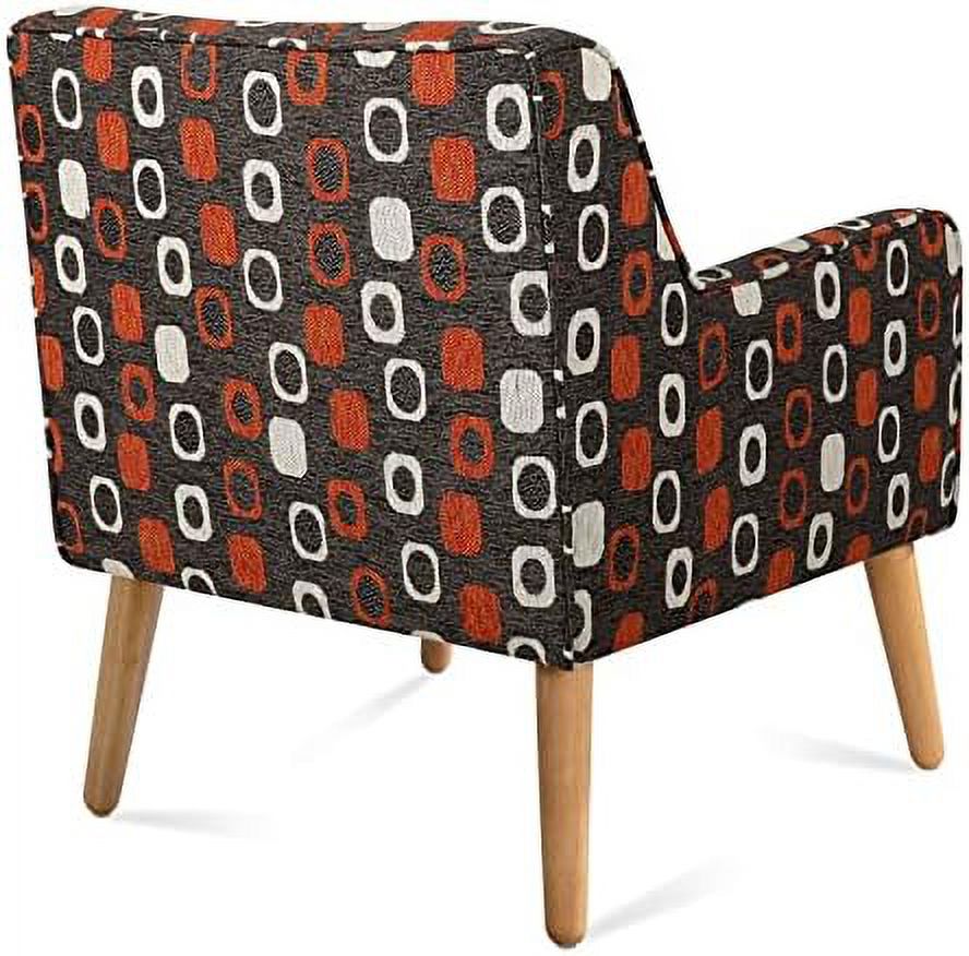 Grey Pattern Linen Fabric Accent Chair I786
