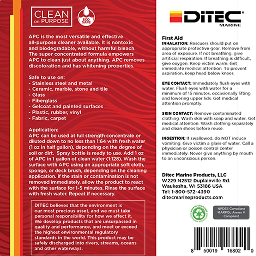 Marine All Purpose Cleaner Concentrate, 1 Gallon, Pack of 2 W441
