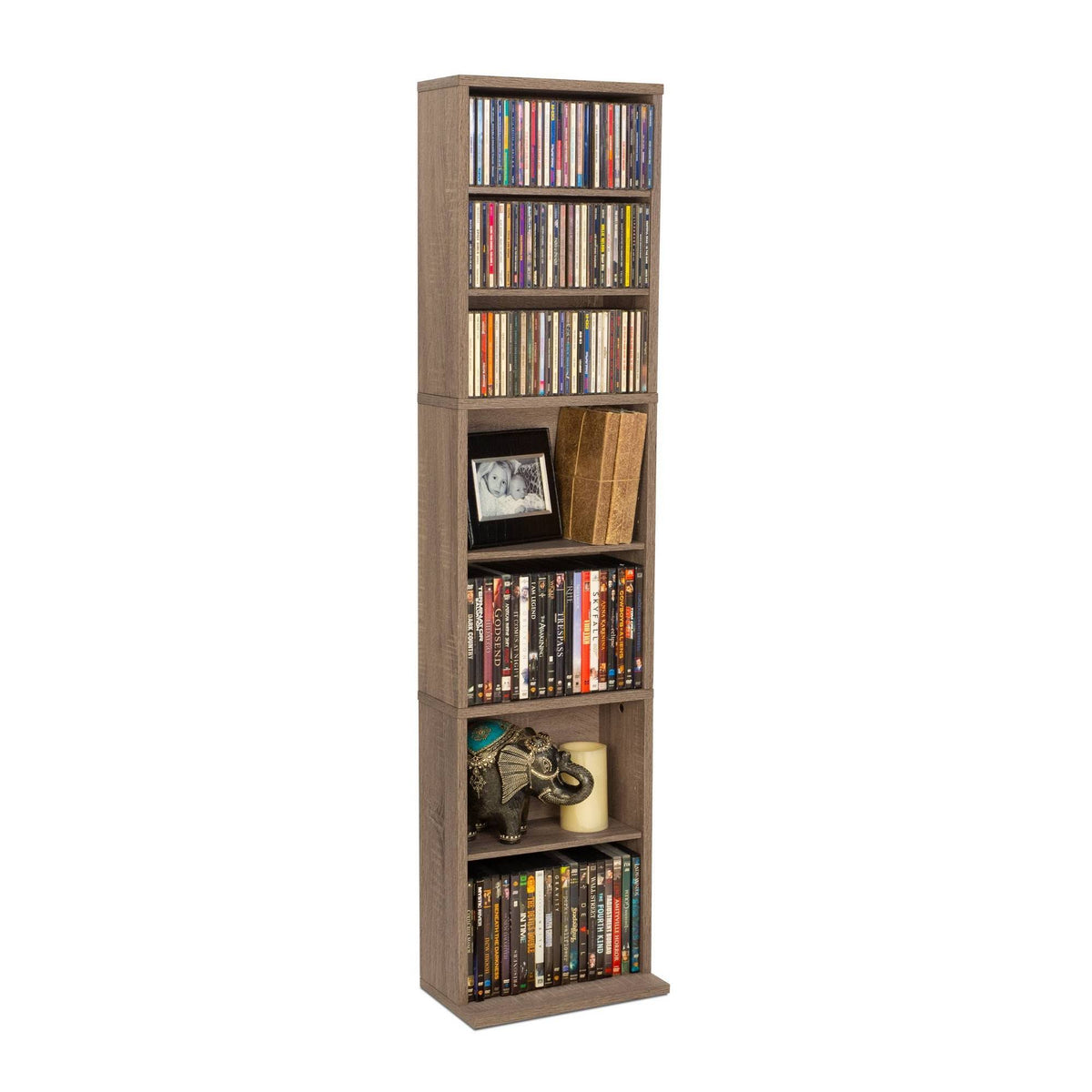 Weathered Oak Adjustable Media Cabinet Z68608