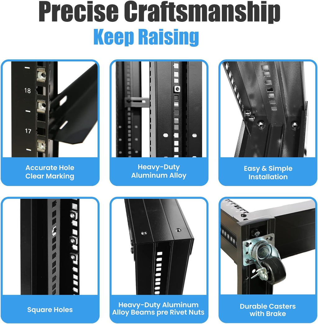 22U 4 Post Open Frame 19inch Server Rack 31" Deep J447
