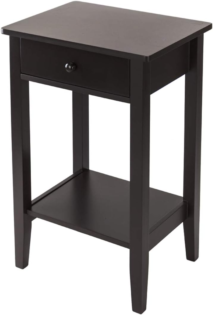 Two-Layer End Table with Drawer, Coffee Color C267
