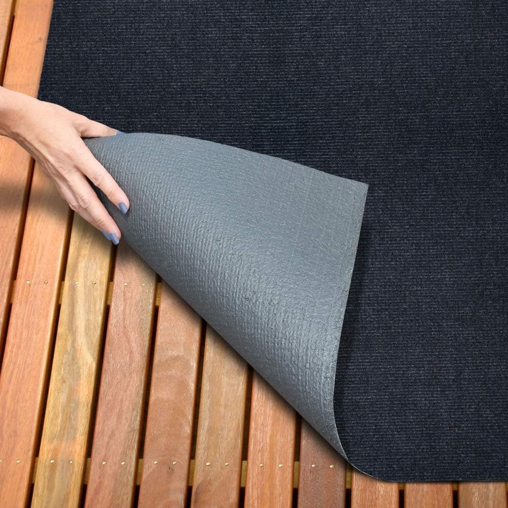 Indoor Outdoor Carpet with Rubber Marine Backing - Nautical Blue - 6 Feet x 10 Feet L21453