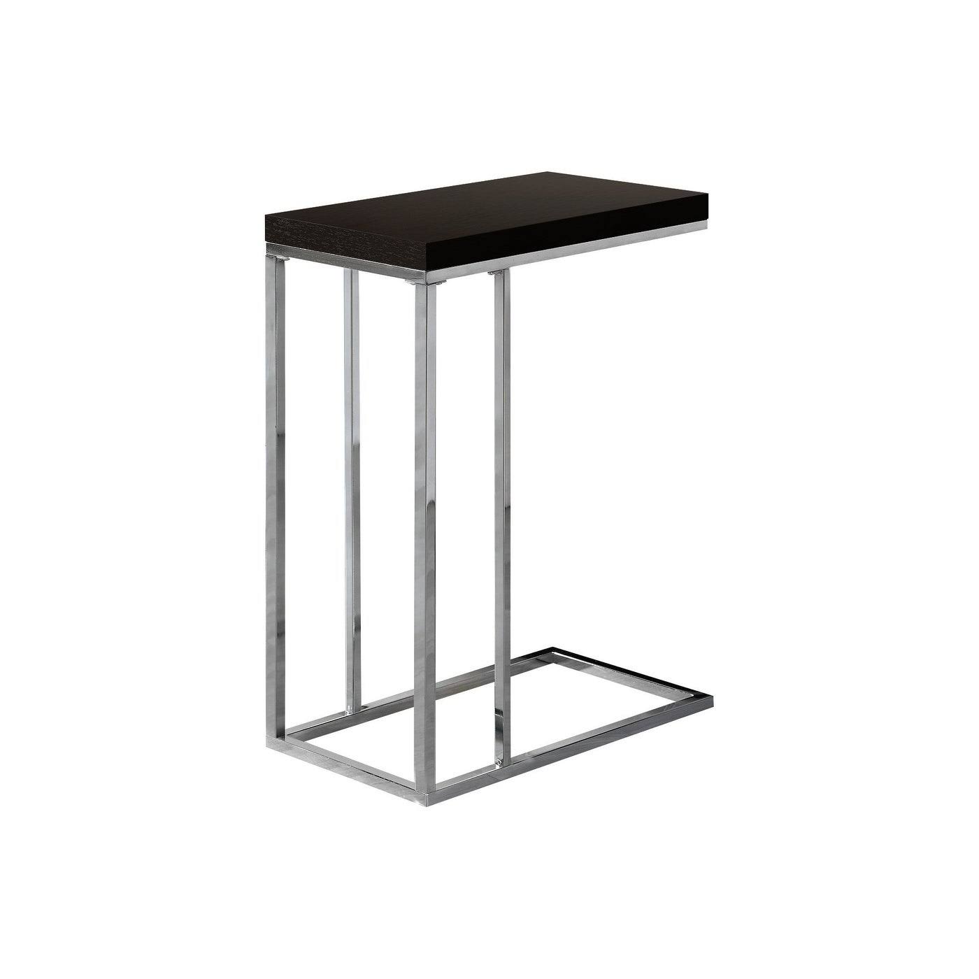 Cappuccino Chrome Metal Accent Table E7680