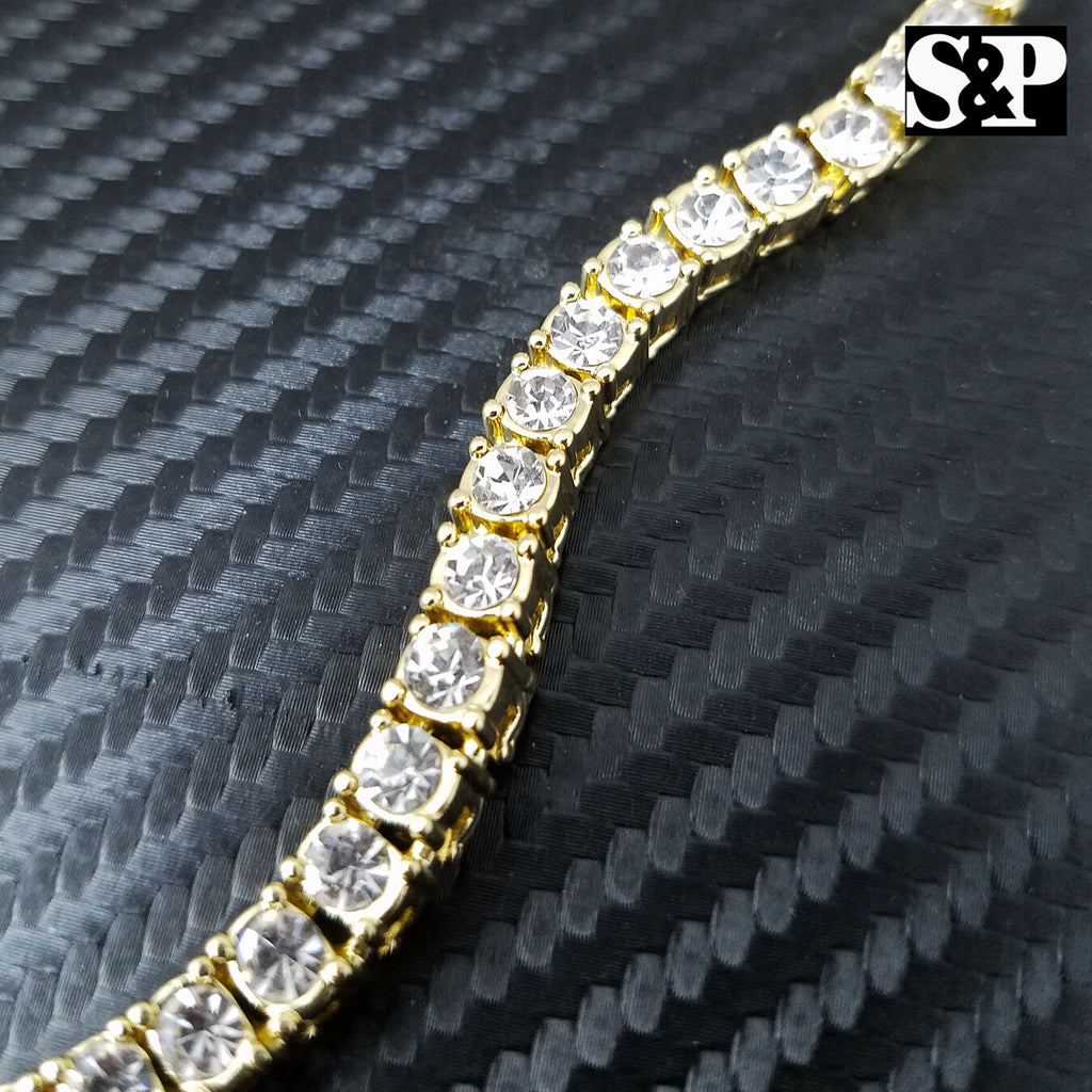 Choker 16" 1 Row Diamond Tennis Chain & Necklace Set I3501