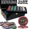 500ct. Ceramic Poker Chip Set in Black Mahogany Wood Case J768019