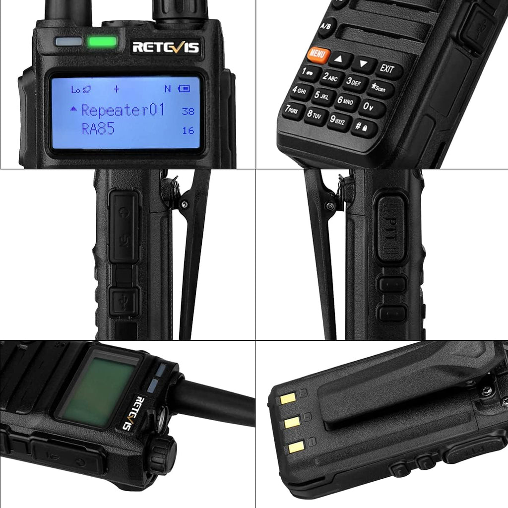 5W GMRS Radio Handheld Two Way Radio Walkie Talkies with Speak Mic, NOAA, USB-C (2 Pack) B8023