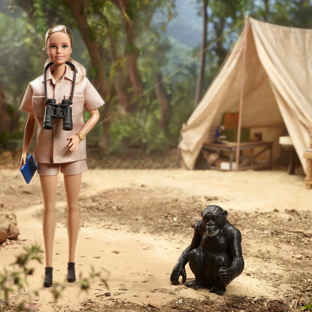 Jane Goodall Collectible Doll with Khaki Outfit and Accessories G376
