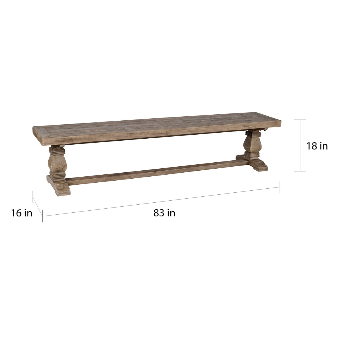 Reclaimed Pine 83 inch Bench S43511