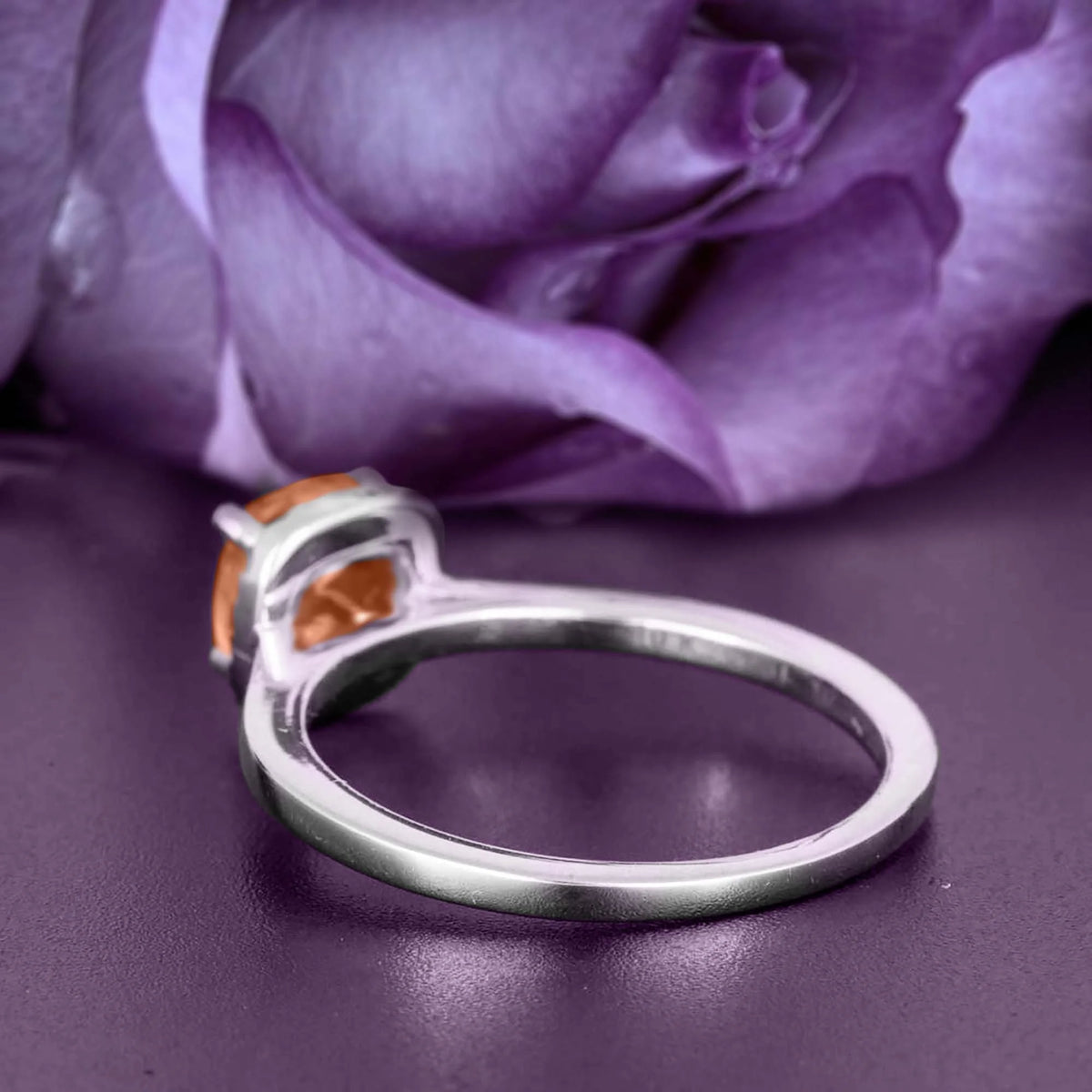 1.55 Carat Cushion Cut Morganite And Diamond Moissanite Engagement Ring in 10k Solid White Gold O3313