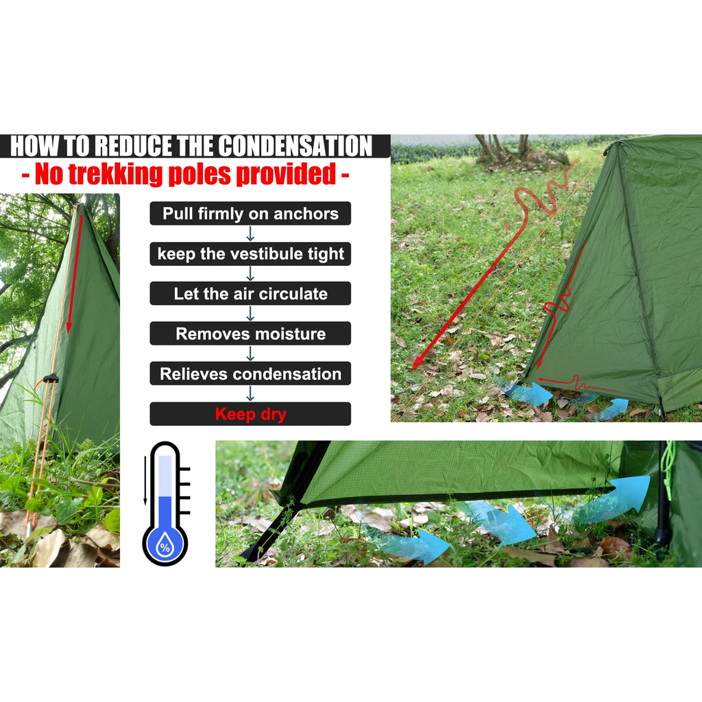 Ultralight Waterproof Trekking Pole Tent B587