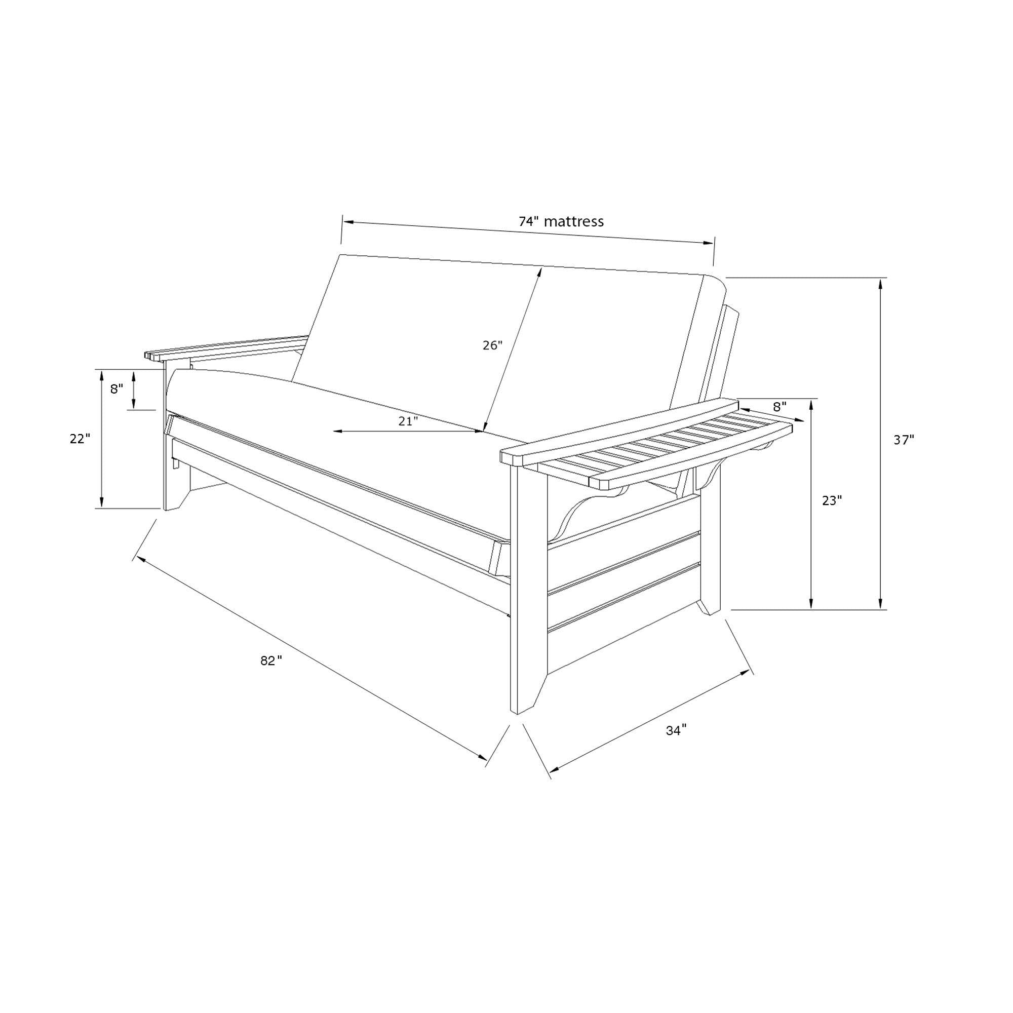 Butternut Futon Set with Storage Drawers and Mattress U968973